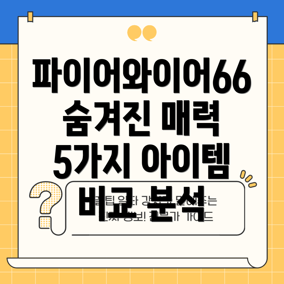 파이어와이어66숨겨진매력5가지아이템비교분석