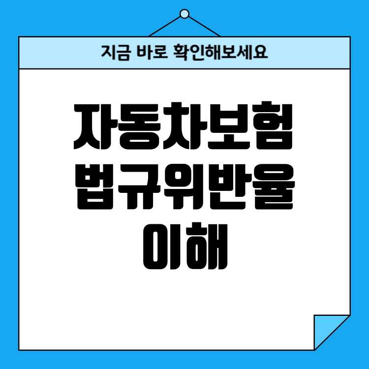자동차보험 법규위반율, 보험료 산출과 요율변동 이해하기