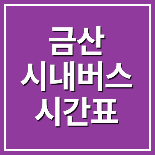  금산 시내버스 시간표 (농어촌버스, 공공형버스)