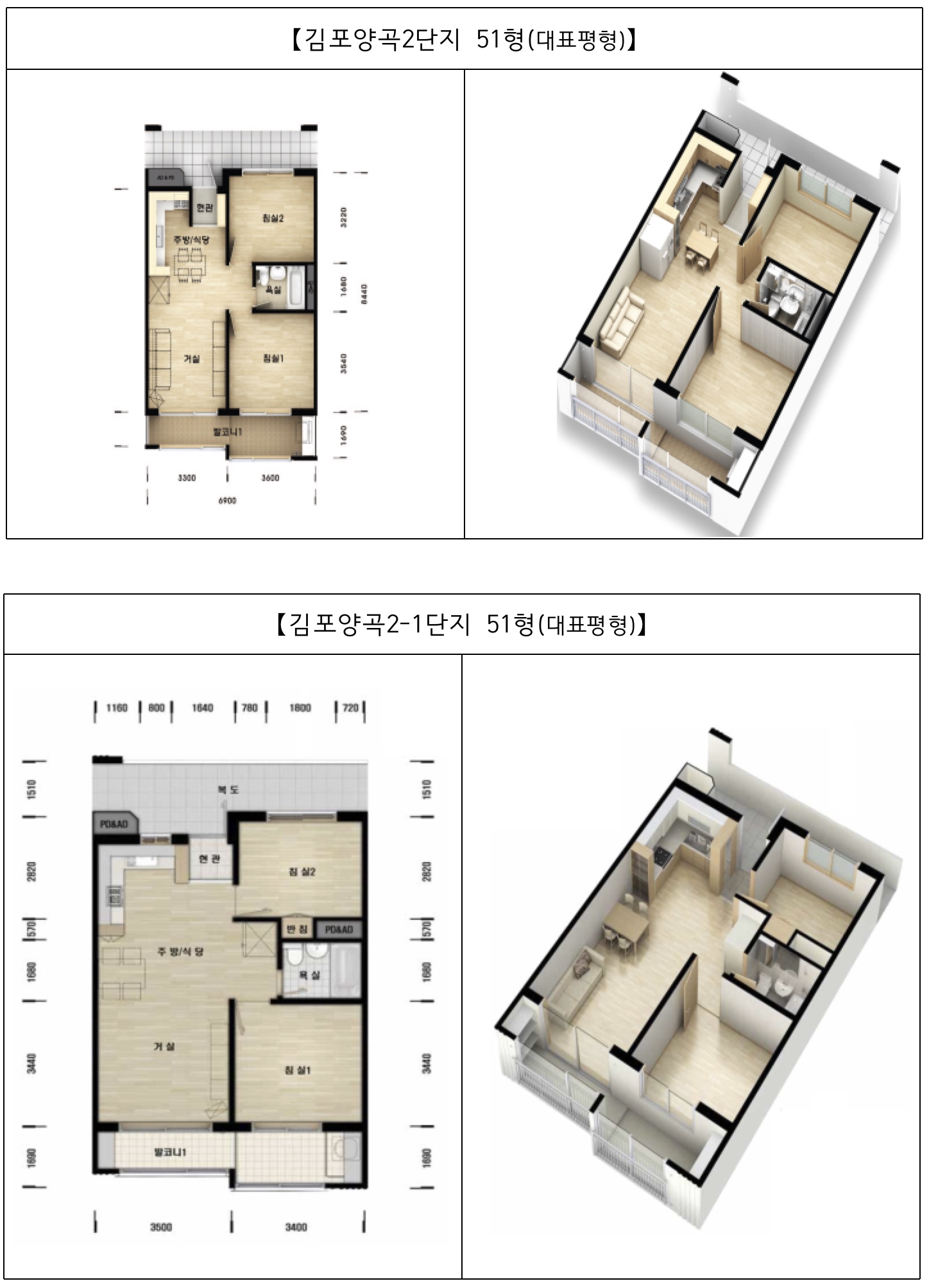 김포양곡2단지-51형-대표평형-평면도
