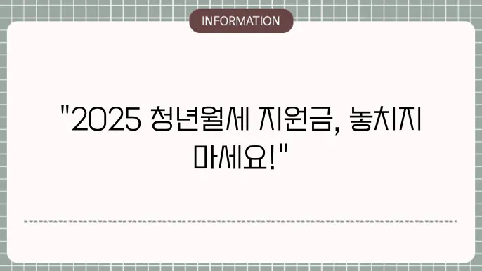2025 청년월세 지원금 정책의 기대효과: 상세 분석