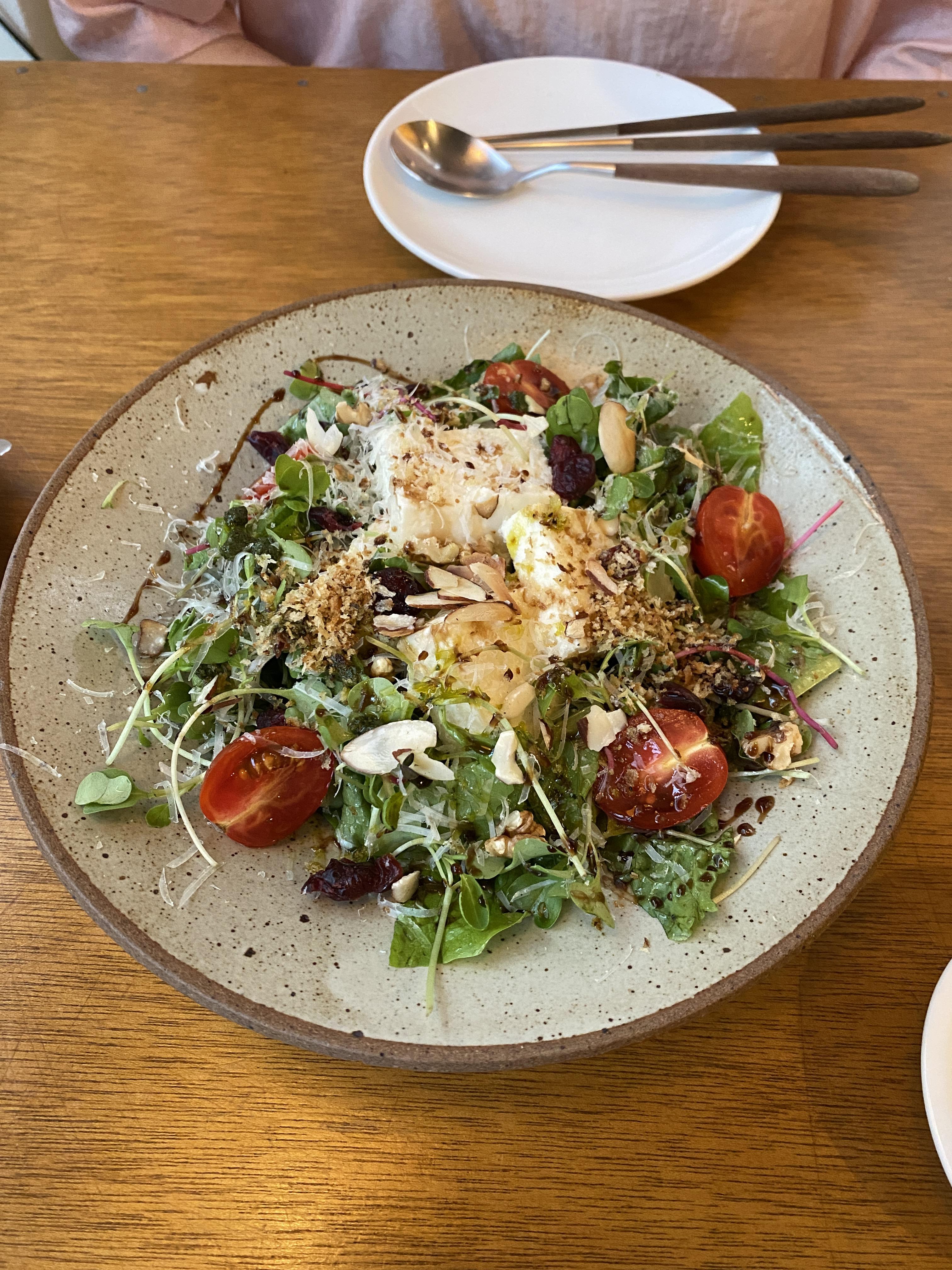  대전 농부식당 탄방동 맛집 치즈 두부 샐러드 + 문어구이 먹물 리조또 + 우삼겹 마늘 볶음면 꿀조합 메뉴 추천