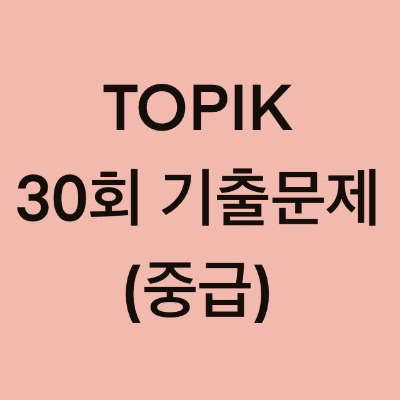  토픽(TOPIK) 30회 중급 어휘 및 문법 기출문제 (19~30 문항)