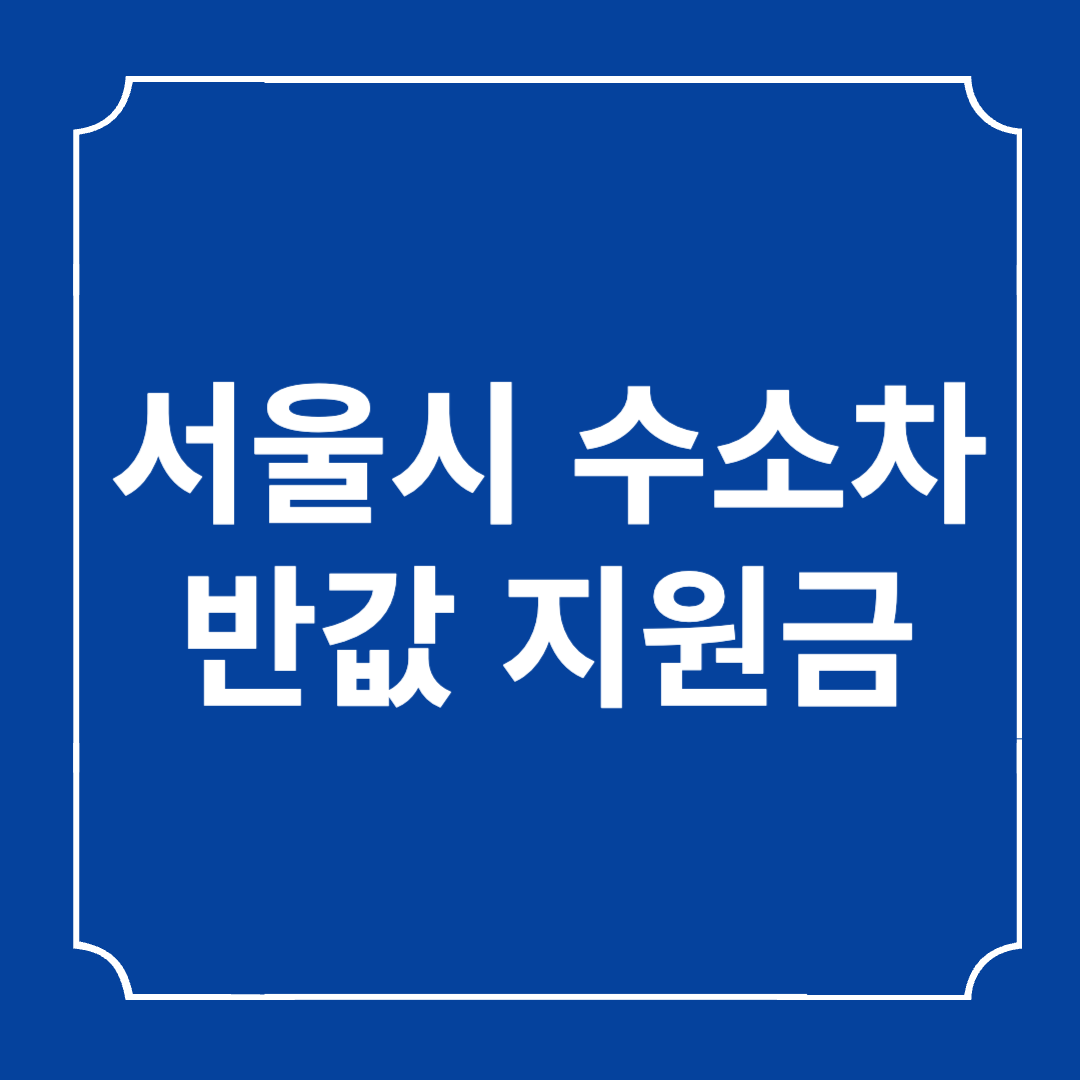 서울시 수소차 넥쏘 반값 구매 지원금 신청 방법