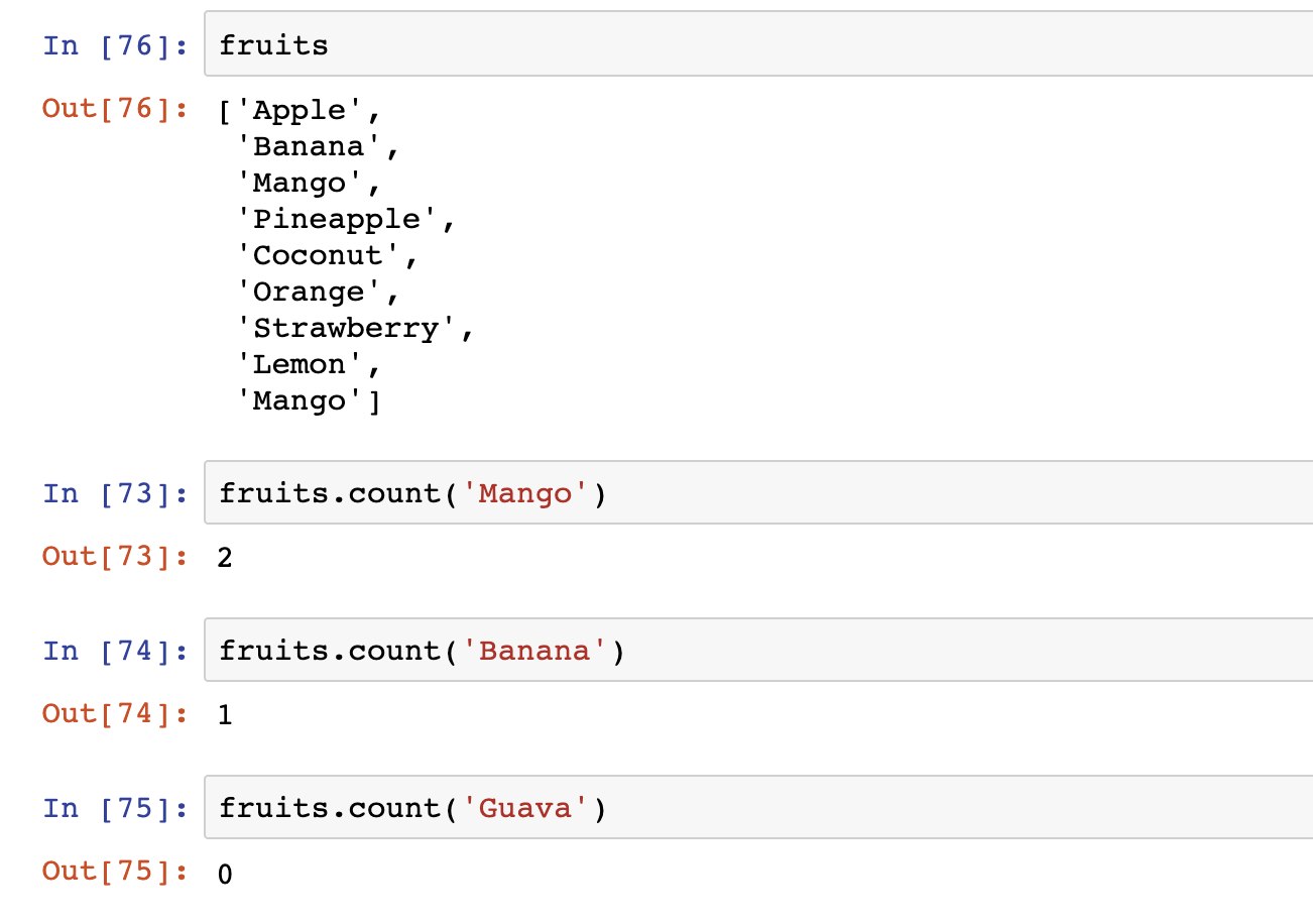 python list count run time