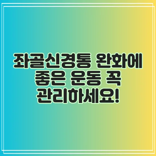 좌골신경통 완화에 좋은 운동 꼭 관리하세요!