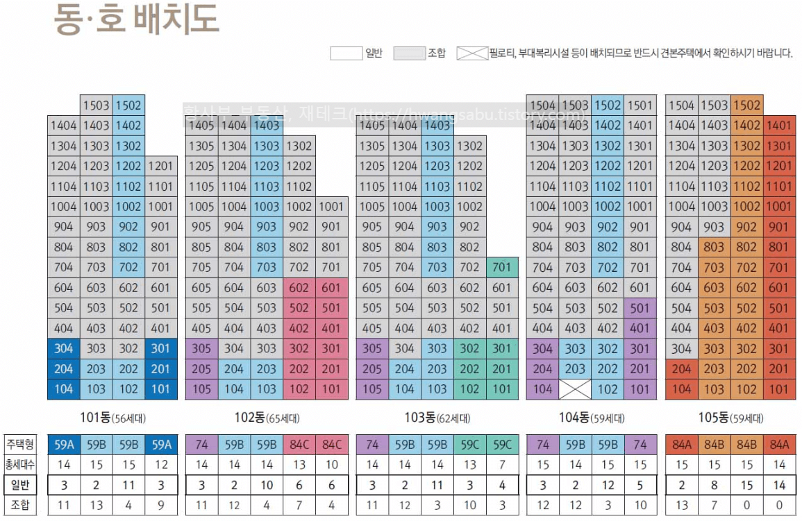 우장산숲-아이파크-동호수배치도