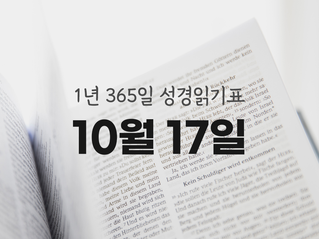 1년 365일 성경읽기표 10월 17일 마르코복음 성경읽기 진도표