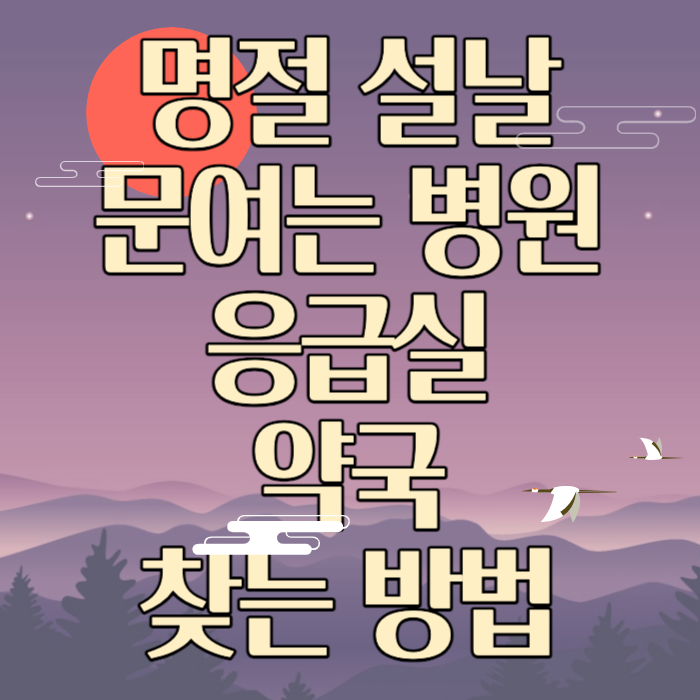 명절 설날에 문여는 병원&#44; 응급실&#44; 약국 찾는 방법