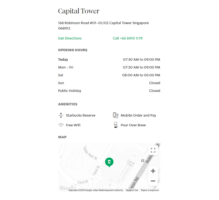 Starbucks at Capital Tower information