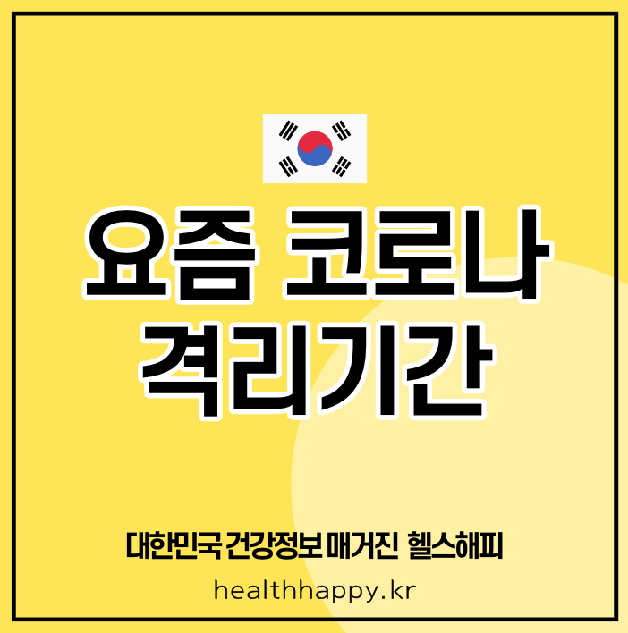 요즘 코로나 격리기간