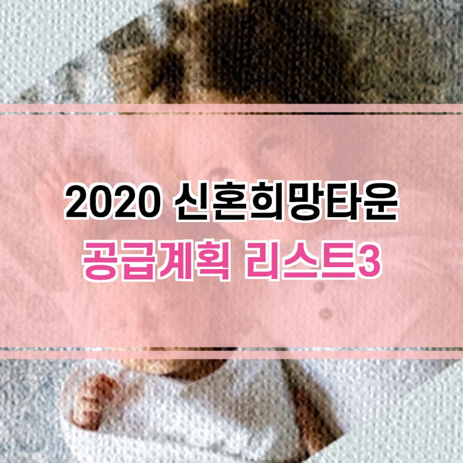 2020 신혼희망타운 조건 자격