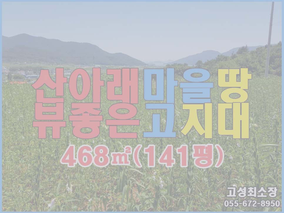  보류 경남고성부동산(토지) ㅡ 거류면 산아래마을 뷰좋은 토지매매