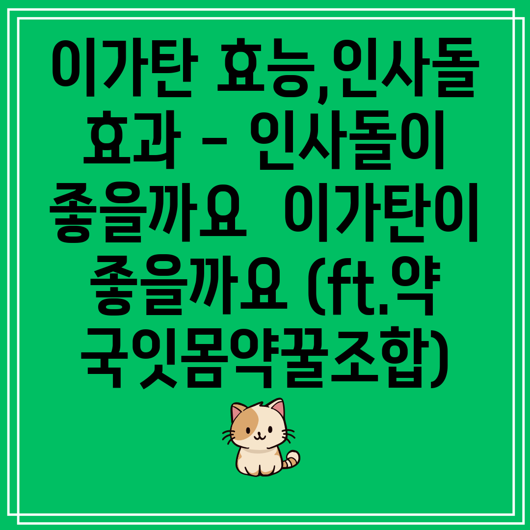 이가탄효능,인사돌효과-인사돌이좋을까요이가탄이좋을까요(ft.약국잇몸약꿀조합)