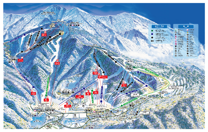 무주 덕유산 리조트 슬로프 맵