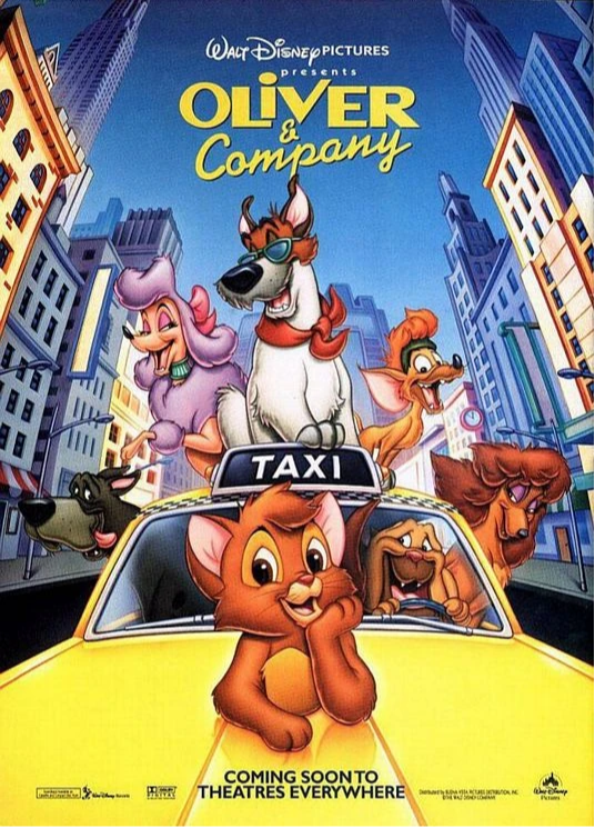 영화 &quot;Oliver &amp; Company&quot; 사랑과 연대를 전하는 음악적 애니메이션 관련 그림