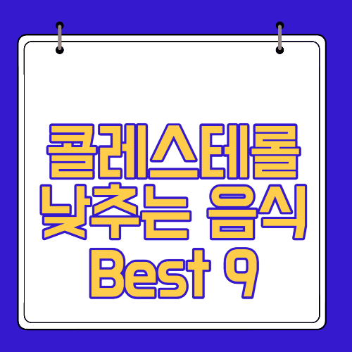  콜레스테롤 낮추는 음식 Best 9