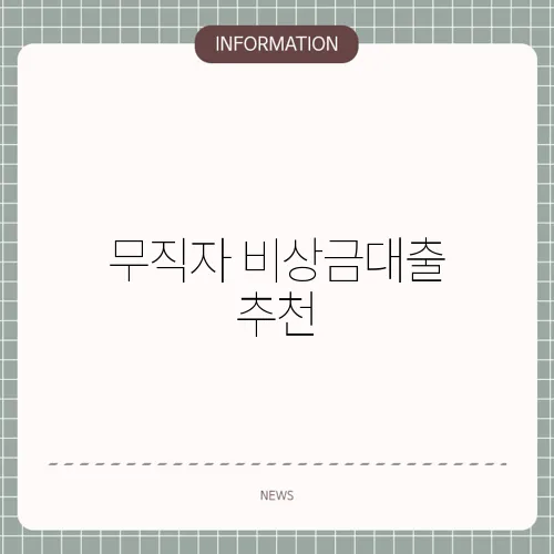 무직자 비상금대출 추천