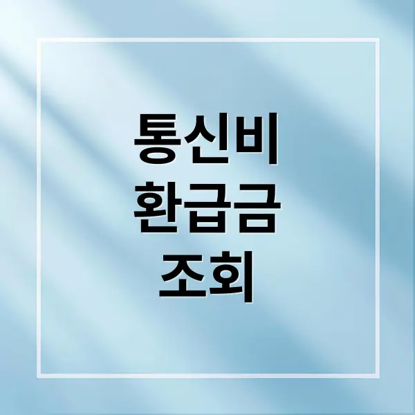 통신비 환급금 조회