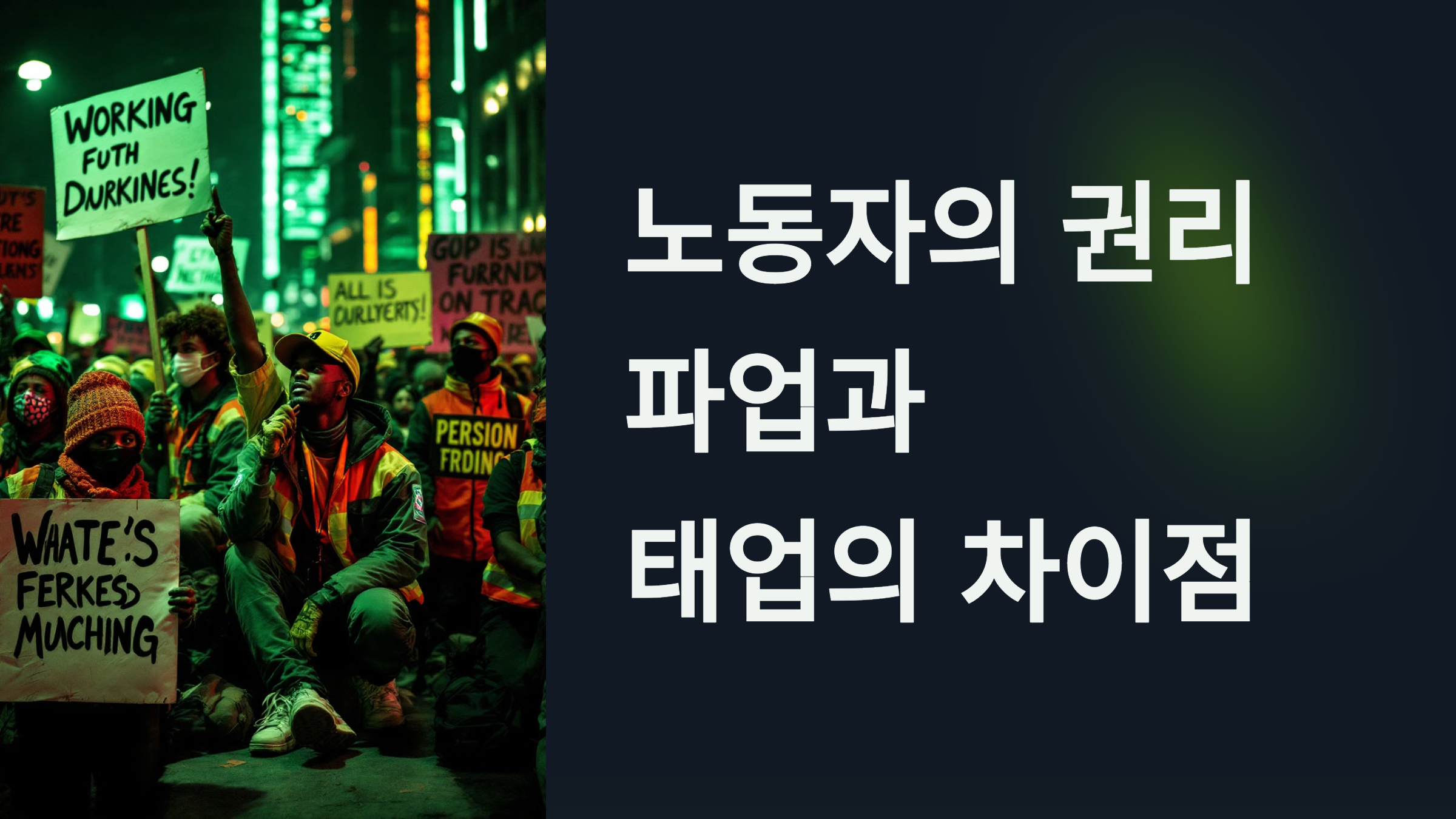 노동자의 권리 파업과 태업의 차이점 PPT 이미지