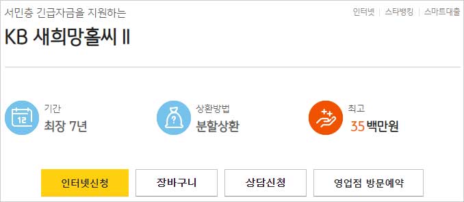 정부지원-무직자대출-KB새희망홀씨-대출-간단-설명-이미지