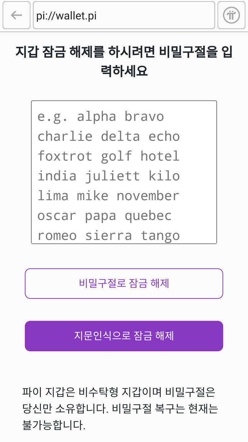 파이 코인 지갑 비밀 문구