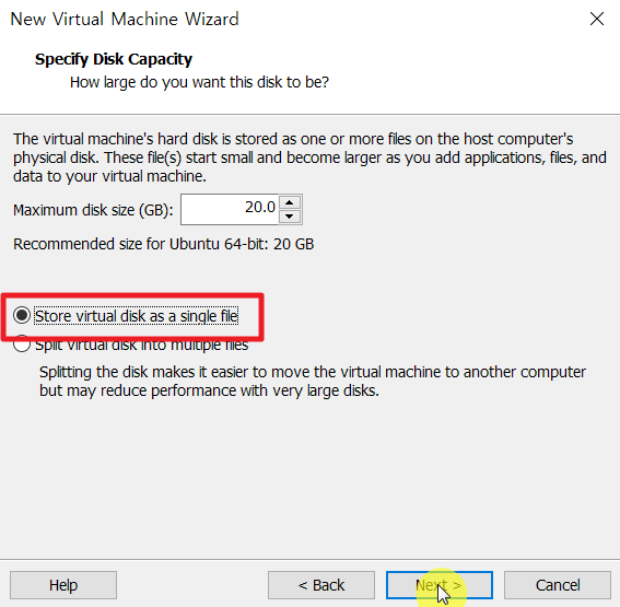 가상머신-disk용량-및-파티션-옵션