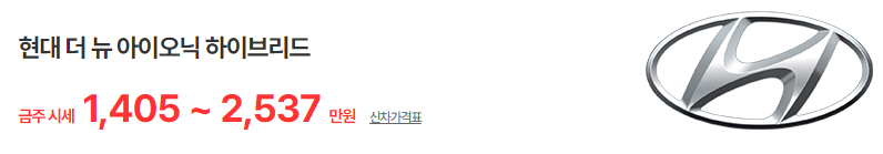 아이오닉 중고차 가격
