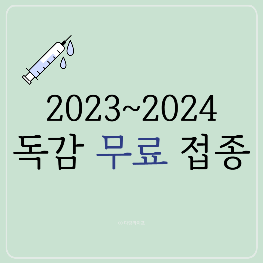 2023 2024 독감 무료접종 무료접종 대상 독감 접종 독감 무료