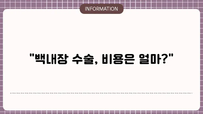 백내장 수술 후 치료 과정