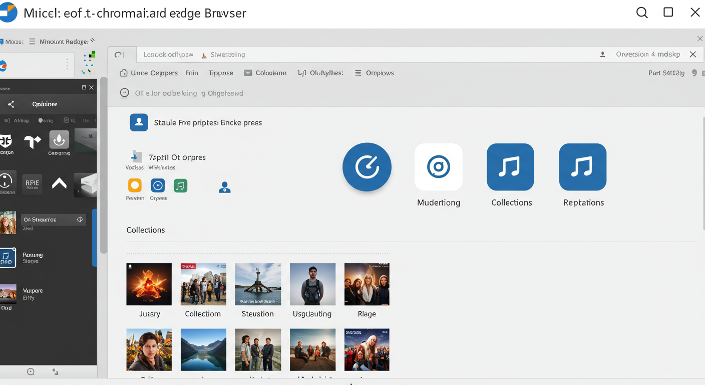 (Image Prompt: Screenshot of the Chromium-based Microsoft Edge browser. Show a clean interface, perhaps with the vertical tabs feature enabled on the left, or highlighting the 'Collections' icon. Style: Modern browser interface screenshot.)