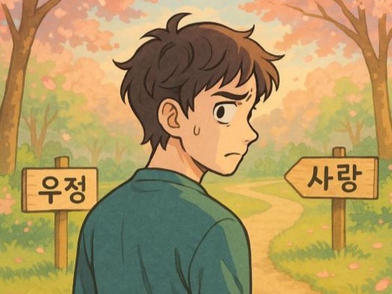 "친구가-연인을-좋아한다고-고백했을-때-우정과-연인-사이에서-고민하는-모습의-일러스트