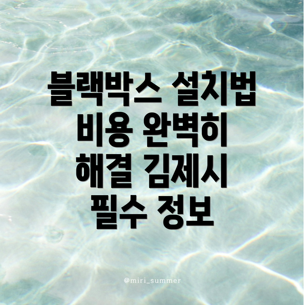 블랙박스 설치 비용