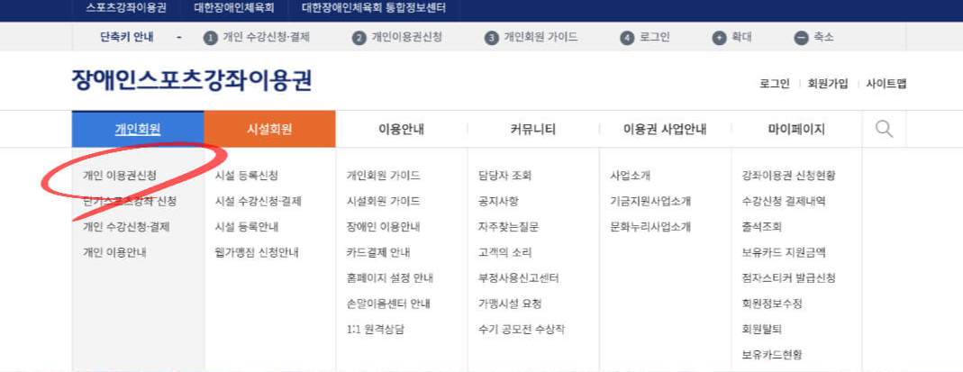 장애인 스포츠강좌이용권