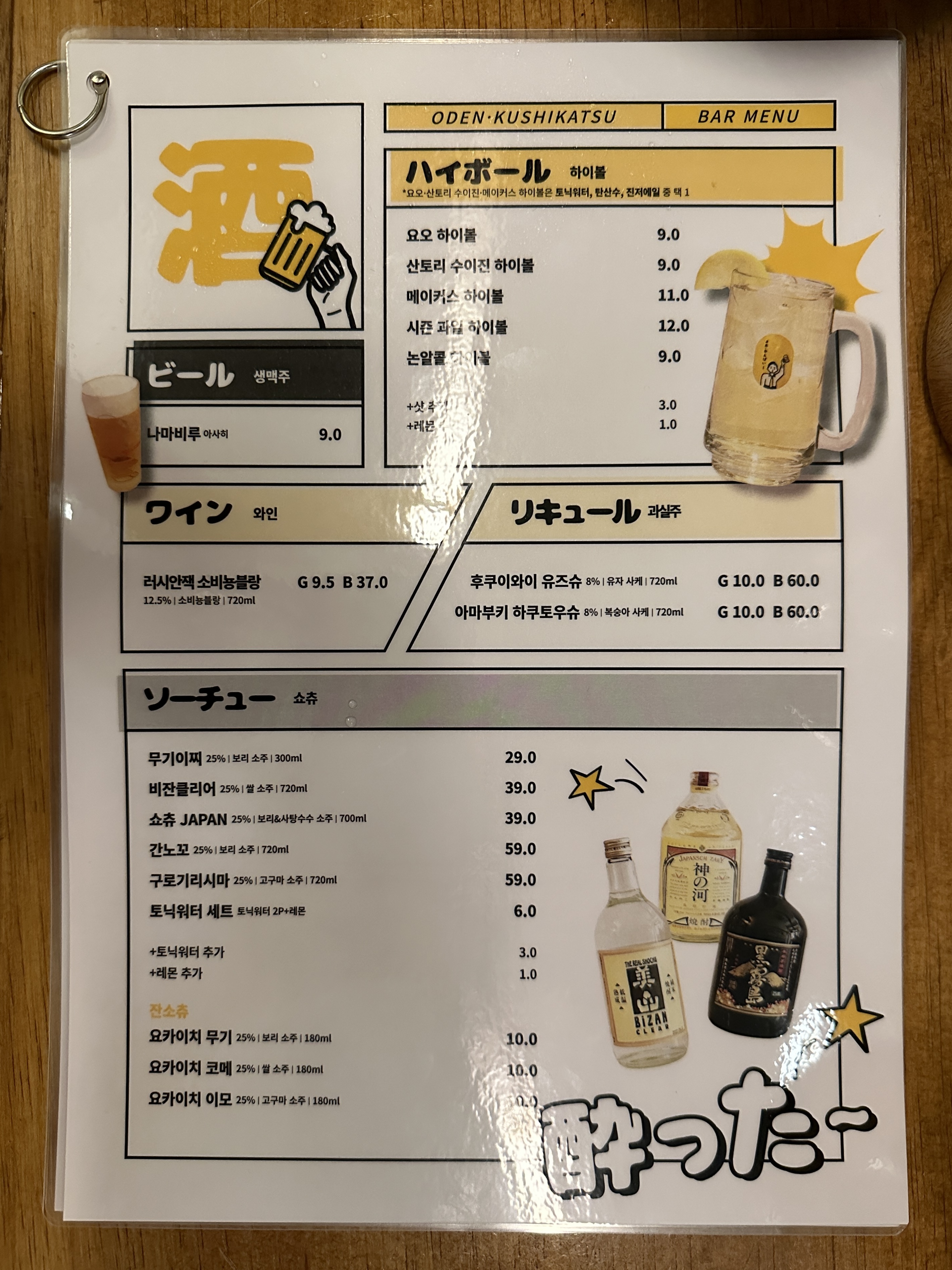 요오 메뉴