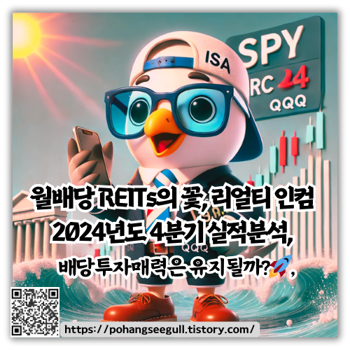 월배당 REITs의 꽃,리얼티 인컴 2024년도 4분기 실적분석, 배당투자매력은 유지될까?🚀