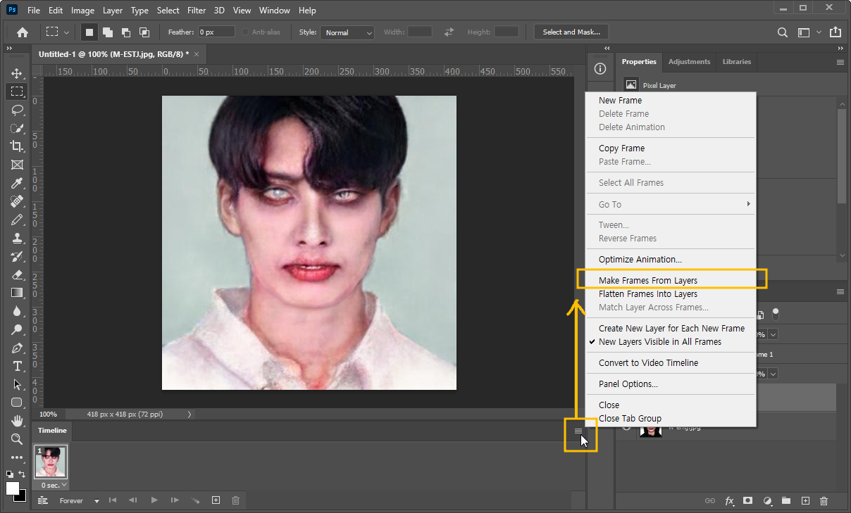 Make-Fames-From-Layers를-선택하면-레이어들을-프레임으로-변환해줍니다