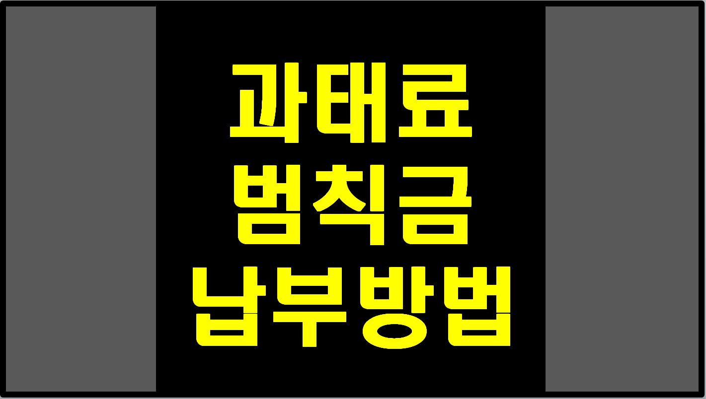  과태료 범칙금 납부하는 방법  이파인(e-fine)