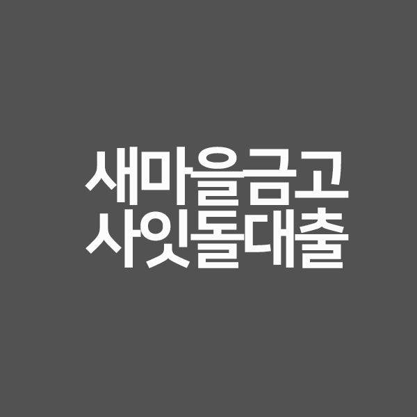 새마을금고 사잇돌대출 정확히 알려드립니다