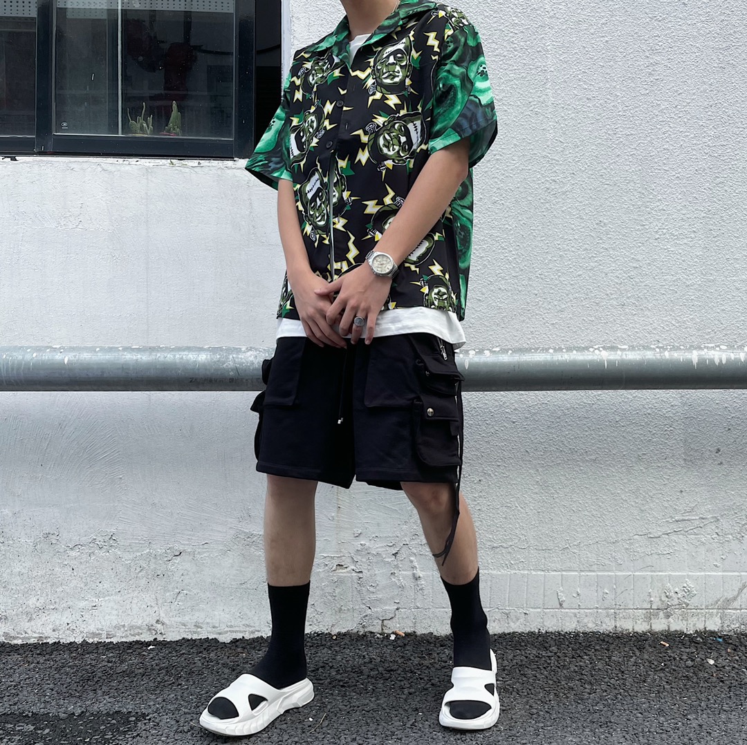  [PRADA] 프라다 프랑켄슈타인 프린트 숏 슬리브 반팔 셔츠 UCS339 1U4V/F F0J64