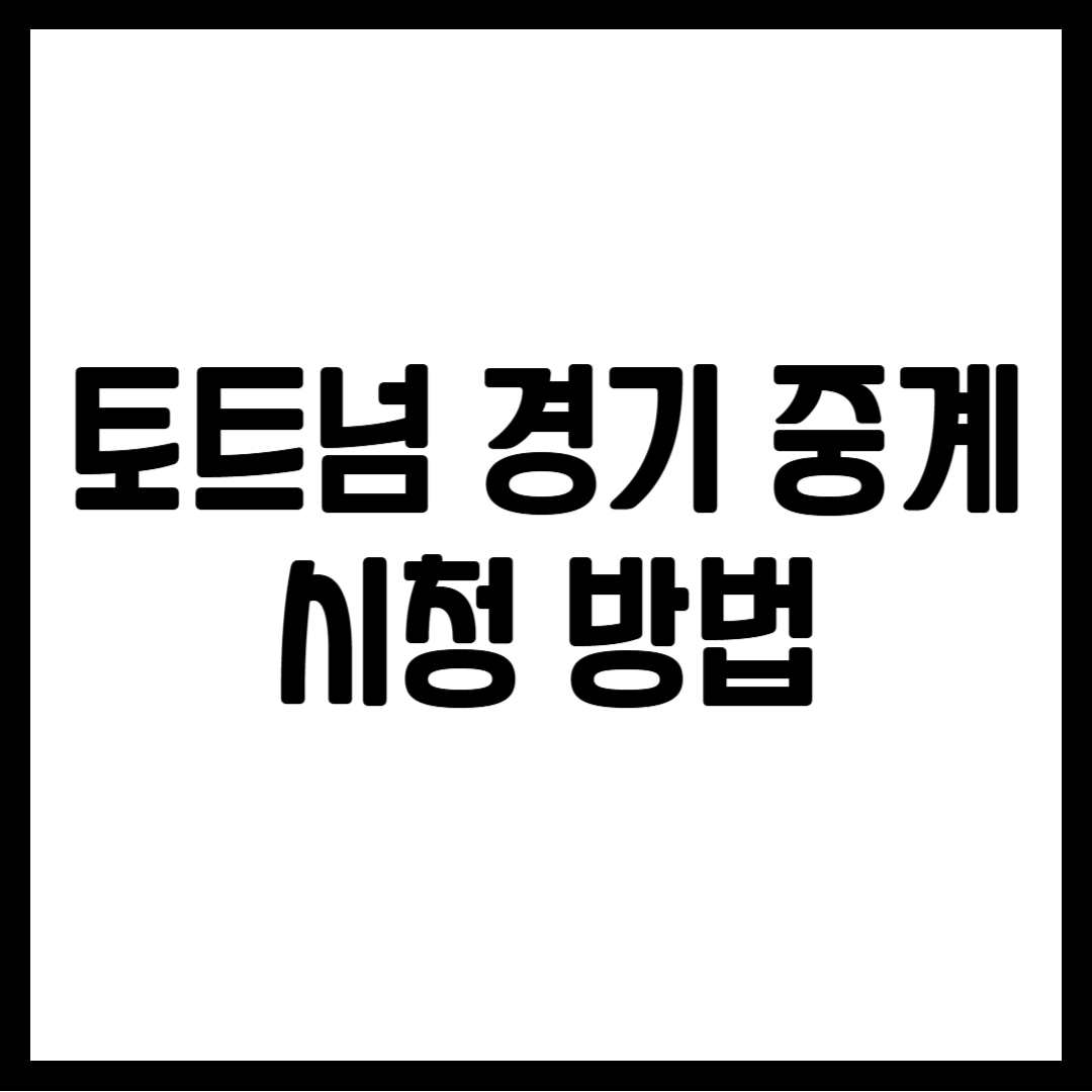 토트넘 경기 중계 시청 방법