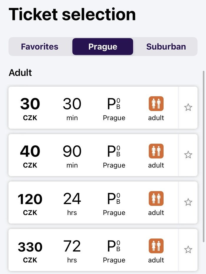 Prague-ticket-app