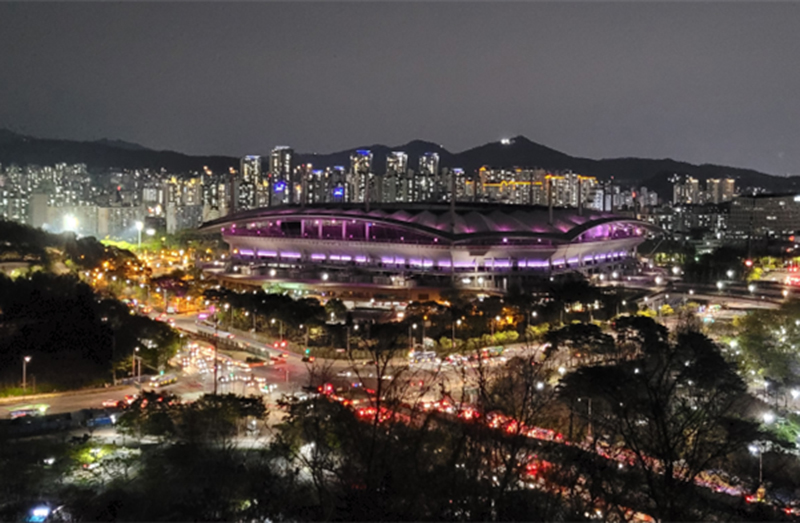 서울월드컵경기장 야간 경관조명