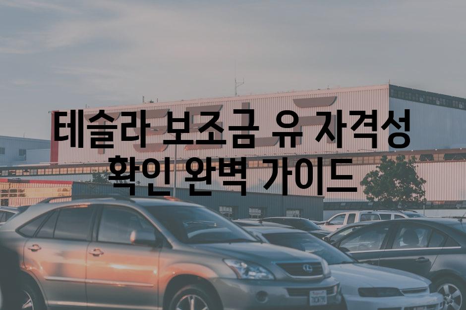 테슬라 보조금 유 자격성 확인 완벽 가이드