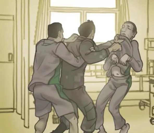 성윤모에게 화나 윽박을 지르는 상훈&amp;#44; 그를 말리는 전우