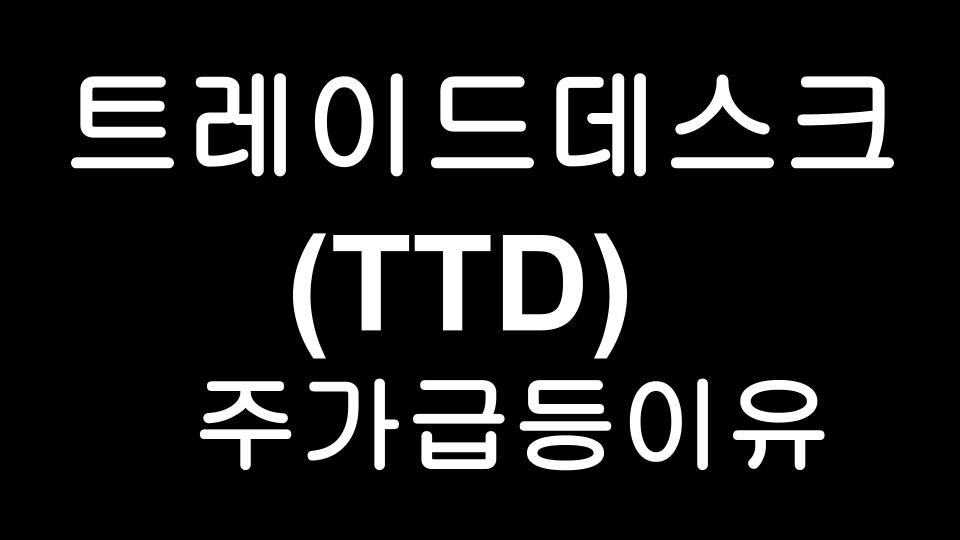  트레이드 데스크 (TTD) The Trade Desk 주가 급등 이유 ?