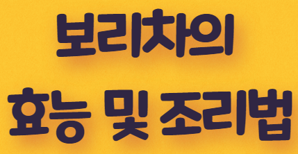  보리차의 효능 및 조리법