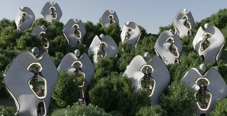 이탈리아 사르데냐의 기이한 철구조물 모둘러 주택 Exosteel ‘mother nature’ modular prefabricated houses