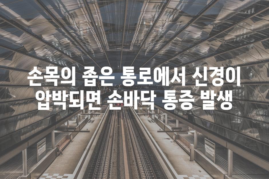 손목의 좁은 통로에서 신경이 압박되면 손바닥 통증 발생
