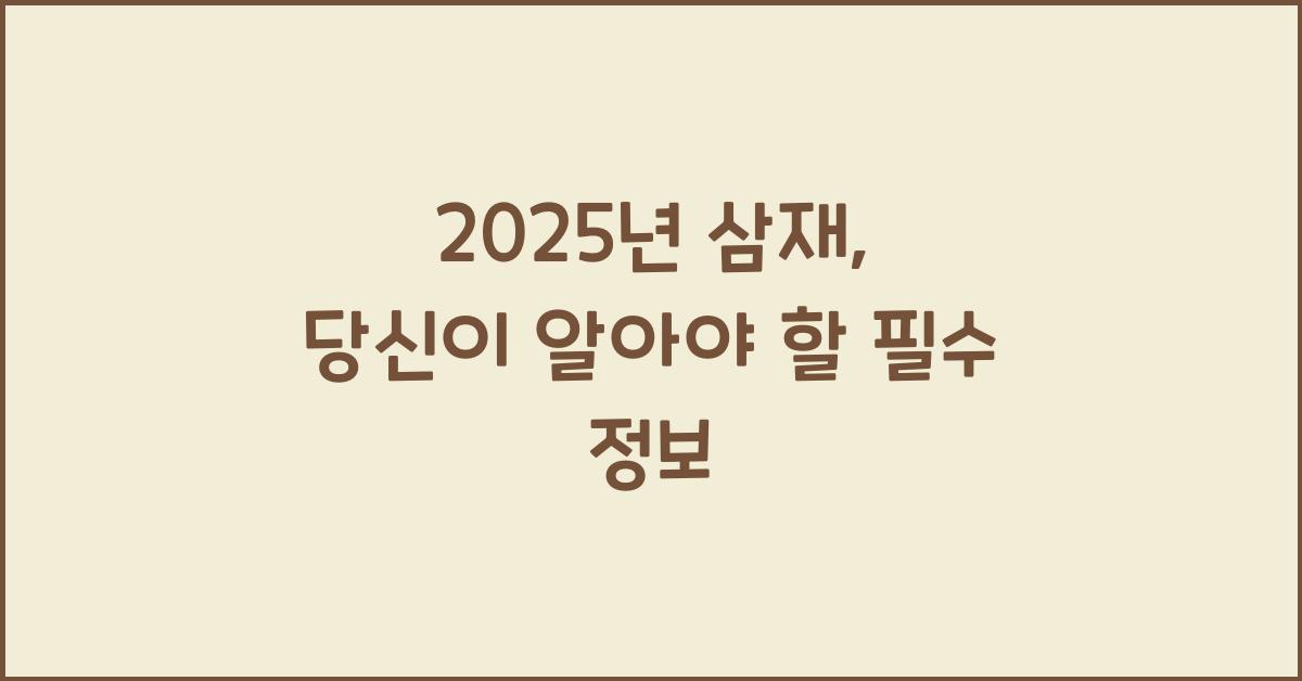 2025년 삼재